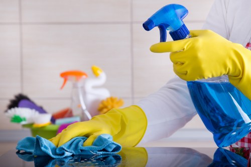 Deep cleaning tasks in a kitchen and bathroom for an NW5 property